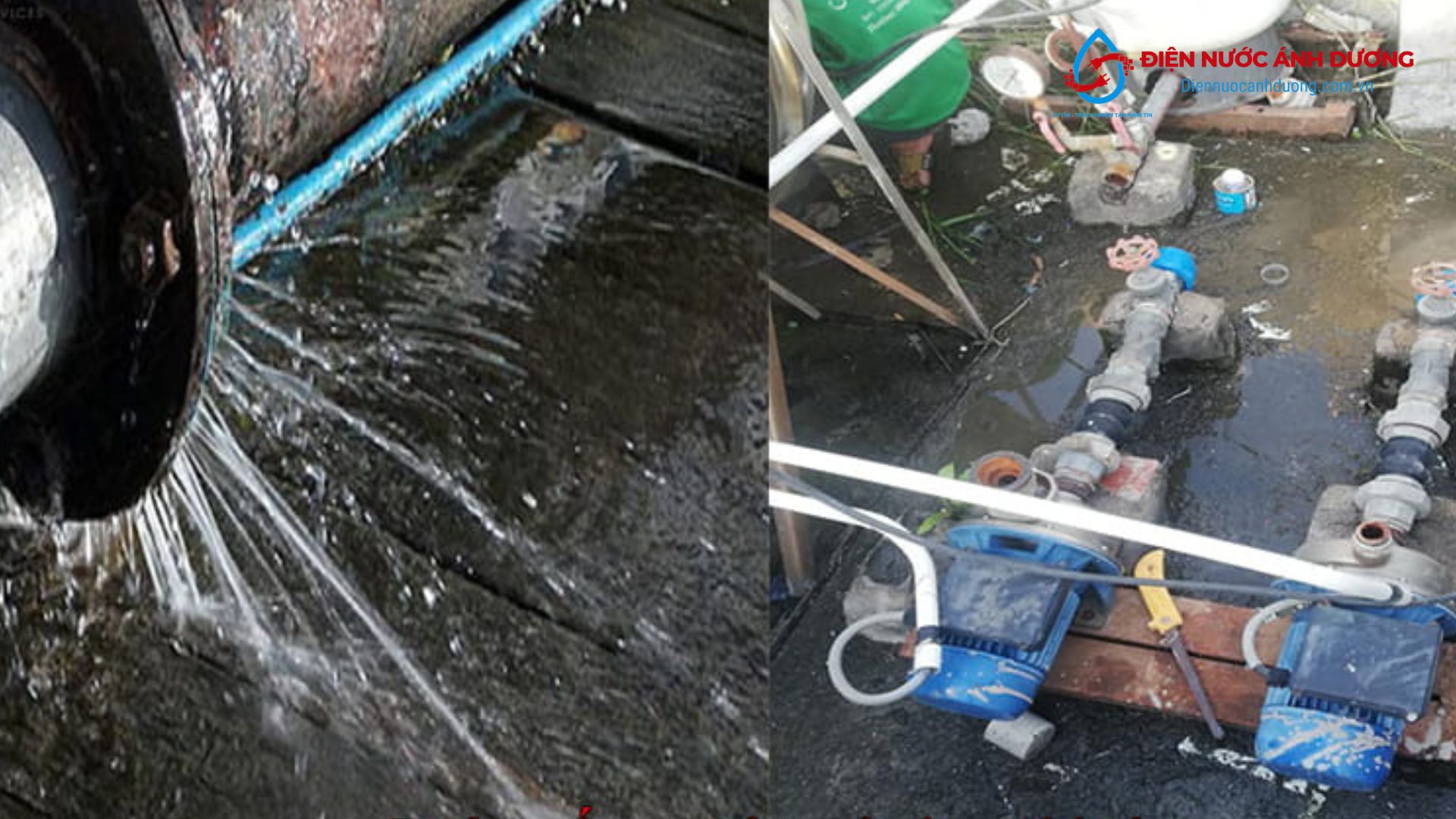 Máy bơm bị chảy nước ở đầu trục hoặc rò điện